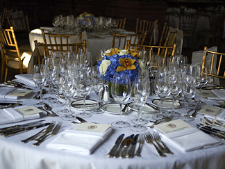 Dinner Dance 150th Anniversay Gala table setting